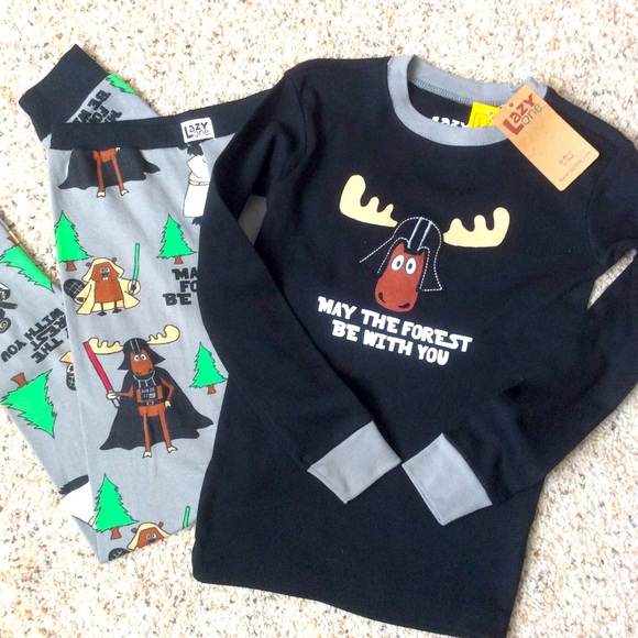 Lazy One Kid’s Forest Animals PJs Long John’s Base Layer Set Sz 10 NWT - Picture 1 of 12